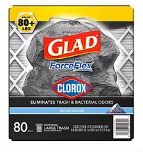 Bolsas de basura grandes con cordón Glad, 80 unidades/30 galones.