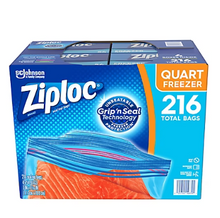 Bolsas para congelar Ziploc de un cuarto de galón, 216 unidades.