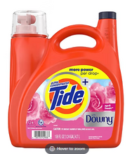 Detergente líquido para ropa Tide Plus A Touch of Downy, compatible con lavadoras de alta eficiencia (HE), 124 lavados/4,7 litros (159 onzas líquidas) - Abril Fresco