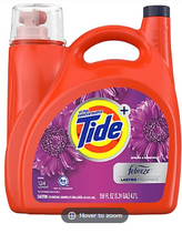 Detergente líquido para ropa Tide Plus Febreze Freshness Spring & Renewal HE Turbo Clean, 124 lavados/159 onzas líquidas.