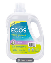 Detergente líquido para ropa ECOS con enzimas quitamanchas, lavanda, 230 lavados