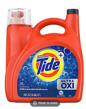 Detergente líquido para ropa Tide Ultra Oxi, 124 lavados/159 onzas líquidas.