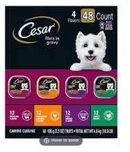 Cesar Filets en salsa, paquete variado de comida húmeda para perros, 48 unidades.