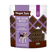 Waffles de cerdo y tocino con alto contenido proteico Waggin' Train con plátano, 36 oz.