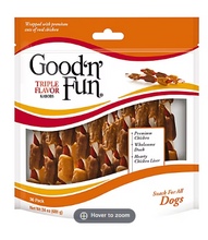 Golosinas para perros Good 'n' Fun Triple Flavor Kabobs de cuero crudo, 24 oz./36 ct.