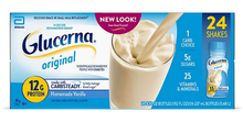 Glucerna Batido Sustitutivo de Comida Pequeño de 12 g de Proteína, Vainilla Casera 8 fl. oz., Paquete de 24.
