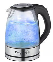 Hervidor eléctrico MegaChef de 1,7 litros de acero inoxidable y vidrio