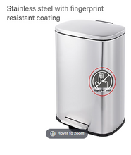 Juego de 2 cubos de basura rectangulares Berkley Jensen de 13 galones/2 galones con pedal - Acero inoxidable