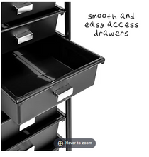Honey Can Do 12-Drawer Rolling Storage and Craft Cart Organizer - Black