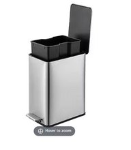 Contenedor de basura QualiaZero de 10 litros/2,6 galones con pedal delgado