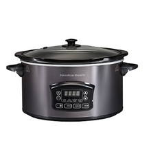 Hamilton Beach 6-Qt. Defrost Slow Cooker - Black and Stainless Steel