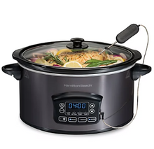 Hamilton Beach 6-Qt. Defrost Slow Cooker - Black and Stainless Steel