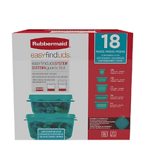 Juego de 18 tapas Rubbermaid Easy Finds color turquesa