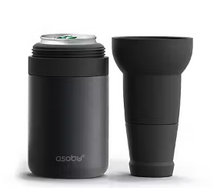 Enfriador de cerveza Asobu Frosty, paquete de 2 - Negro/Plata