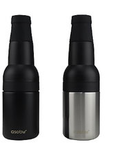 Enfriador de cerveza Asobu Frosty, paquete de 2 - Negro/Plata