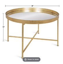 Mesa de centro redonda moderna Celia de Kate and Laurel - Negro y dorado