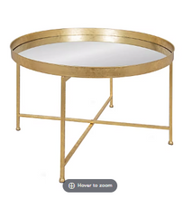 Mesa de centro redonda moderna Celia de Kate and Laurel - Negro y dorado