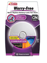 KIDDE Worry Free Battery-Powered Smoke and Carbon Monoxide Alarm with Voice Alarm