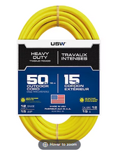 USW 12/3 50 Ft. Yellow Lighted Extension Cord