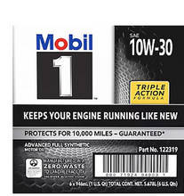 Mobil 1 Advanced Full Synthetic Motor Oil 10W-30, 6 pk./1 qt.