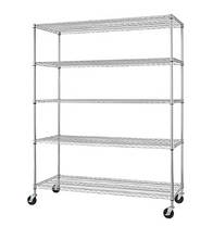 Estantería de alambre de 5 niveles Trinity Basics, con ruedas y certificación NSF.