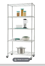 Estantería de alambre de 5 niveles Trinity Basics, con ruedas y certificación NSF.