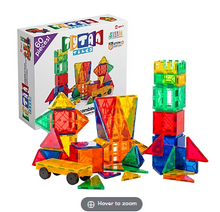 Tytan - Juego de construcción y aprendizaje magnético de 60 piezas con coche con ruedas y bolsa de transporte