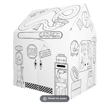 Casita de juegos fácil, garaje de cartón para juegos