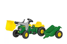 Tractor John Deere Kid con cargador y remolque