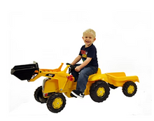 Tractor infantil CAT con cargador y remolque