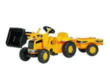 Tractor infantil CAT con cargador y remolque