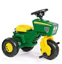 Tractor de pedales de 3 ruedas John Deere con remolque