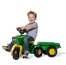 Tractor de pedales de 3 ruedas John Deere con remolque