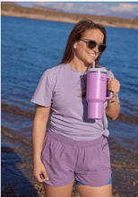 Stanley Quencher H2.0 FlowState Stainless Steel Vacuum Insulated Tumbler with Lid and Straw for Water, Iced Tea or Coffee (Hot pink, Purple, and Flamingo)