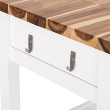 Seville Acacia Top Kitchen Cart with Drawers