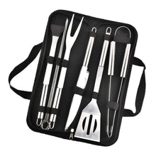Juego de utensilios para barbacoa de acero inoxidable - Kit de 9 piezas con espátula, tenedor, cuchillo, cepillo, pinzas y bolsa de transporte - Utensilios para barbacoa al aire libre