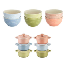 Staub Macaron 12-piece Ceramic Mini Dutch Oven and Bowl Set