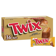 Barras de chocolate Twix con sabor a galleta de caramelo, tamaño completo, 1.79 oz., paquete de 36.