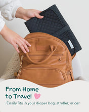 Waterproof Mummy Changing Pad, Foldable Diaper Bag, Portable Travel Changing Mat (Black)