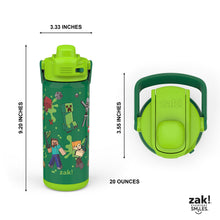 Zak Designs 20-oz. Stainless Steel Double Wall Beacon Straw Bottle for Kids, 2 pack, Choose Character