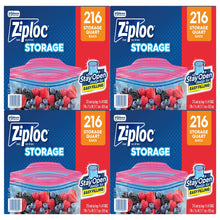 Ziploc Storage Quart Bags with New Stay Open Design,  216 ct.