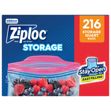Ziploc Storage Quart Bags with New Stay Open Design,  216 ct.