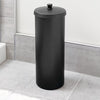 iDesign Toilet Paper Canister with Lid, Storage for 3 Rolls, 6.3'' x 15.5'', Matte Black