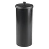 iDesign Toilet Paper Canister with Lid, Storage for 3 Rolls, 6.3'' x 15.5'', Matte Black