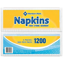 Brands For Less USA Members Mark 1200 count bulk white paper napkins 4 packs 300 per pack thick absorbent