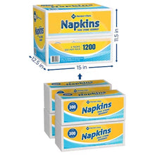 Brands For Less USA 1200 count pack of bulk white paper napkins in dispenser style 4 packs of 300