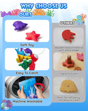 Gleamkid Montessori Toys for Toddler, 23 pcs Cloth Fishing Game Toy for 2 Poles, Stacking Cups, Double-Side Mat, Christmas Birthday Educational Gifts for 1-3 Year Old