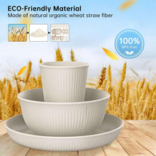 GPED 68 Pcs Wheat Straw Dinnerware Sets For 6, Unbreakable Dinnerware Sets, Reusable Wheat Straw Plates and Bowls Sets, Travel Camping Cutlery Set, Dishwasher Microwave Safe Dinnerware, Beige - Brands For Less USA