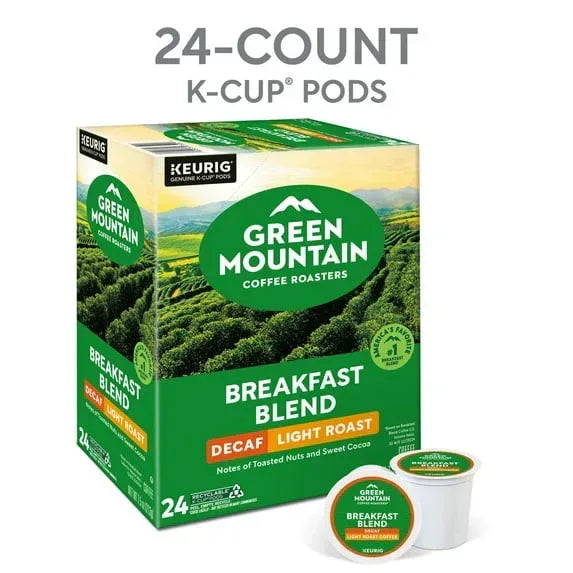 Green Mountain Coffee Roasters, Decaf Breakfast Blend Light Roast K-Cu ...