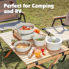 SENSARTE Nonstick Cookware Sets with Detachable Handles, 17Pcs Granite Pots and Pans Set, Induction Kitchen Cookware Sets Stackable White